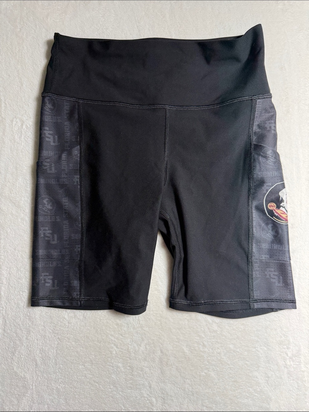 Certo High-Waist Black Women’s FSU Bike Shorts with Side Logo